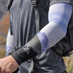 Herren-Set aus Eisseide mit Sonnenschutz und abstraktem Druck für den Außenbereich, Fahrradhandschuhe