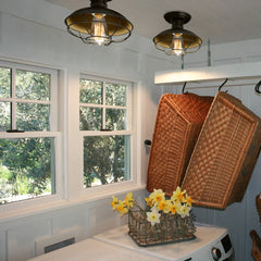 Vintage Industrial Pendant Light - Ceiling Lamp Fixture for Office/Home, Bulb Not Included