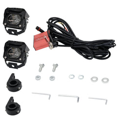 2Pcs Motorcycle LED Hi/Lo Beam Strobe Fog Lights - Double Colors, Aluminum Alloy, Safety Driving Spot Lamps