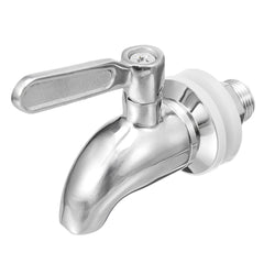 Silver Stainless Steel Faucet Tap for Beverage Dispenser with Switch - Ideal for Water, Juice, Coffee