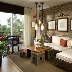 Deckenlampe mit Pendelleuchte aus Eisen - Kronleuchter zum Aufhängen