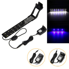 8W 33cm Blau & Weiß LED Einstellbare Aquarium Fisch Tank Lampe - Super Slim Clip-On Licht