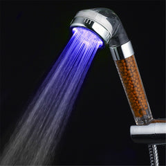 7-Color LED Anion Spa Shower Head with Temperature Control for Bathroom