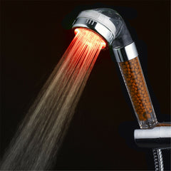 7-Color LED Anion Spa Shower Head with Temperature Control for Bathroom