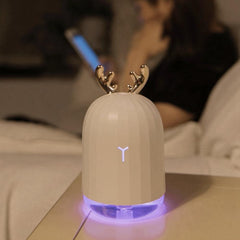 Cute White Deer/Pink Rabbit 220ML USB Humidifier Air Purifier with Colorful Light for Home, Office, Car
