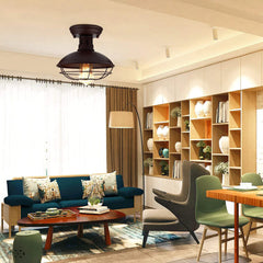 Vintage Industrial Pendant Light - Ceiling Lamp Fixture for Office/Home, Bulb Not Included