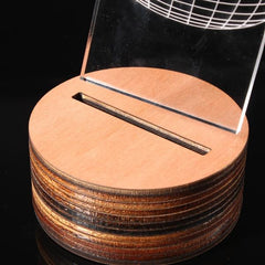 Visuelle 3D-LED-Tischlampe – Energiesparendes Nachtlicht aus Holz für den Urlaub