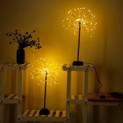 Nachtlicht mit Löwenzahn-Feuerwerk und 100 LEDs – Stromversorgung über USB für Garten, Hochzeit, Party, Weihnachtsdekoration