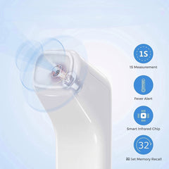 Touchless Forehead Thermometer with LCD Display and Fever Alarm