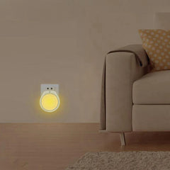 Smart Light Sensor LED Night Lamp with Flower Pattern for Home Bedroom, AC100-240V Plug-in