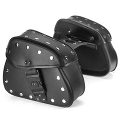 Motorrad-Satteltaschen aus PU-Leder, schwarz, Passwortschloss, universelle Passform, seitliche Aufbewahrung, 1 Paar