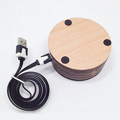 Visuelle 3D-LED-Tischlampe – Energiesparendes Nachtlicht aus Holz für den Urlaub