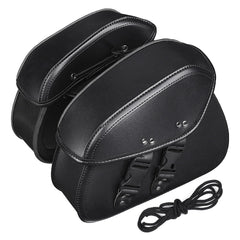 Schwarze Motorrad-Satteltaschen aus PU-Leder – universelle Passform, Fahrertaschen, Motorradgepäck
