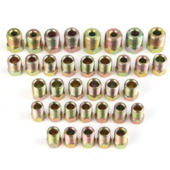 35-teiliges Bremsleitungs-Anschlussset, Muttern für 3/16" und 1/4" umgedrehte Flares, verzinkt