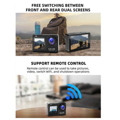 4K Dual-Screen Action-Kamera 30FPS WiFi-Fernbedienung, Ultra HD Sport-DV für Motorrad- und Autohelme