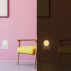 Smart Light Sensor LED Night Lamp with Flower Pattern for Home Bedroom, AC100-240V Plug-in