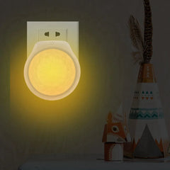 Smart Light Sensor LED Night Lamp with Flower Pattern for Home Bedroom, AC100-240V Plug-in