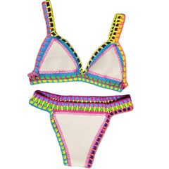 Wendbares handgefertigtes Strick-Bikini-Set für Damen – Sexy Bademode mit niedriger Taille