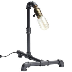AC220V 40W E27 Vintage Industrielle Edison Wasserrohr Tischlampe, Dimmbare Schreibtischlampe für Home Bar