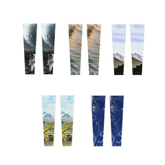 Herren-Set aus Eisseide mit Sonnenschutz und abstraktem Druck für den Außenbereich, Fahrradhandschuhe