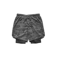 Schnelltrocknende 2-in-1-Shorts für Herren zum Campen, Wandern, Fitnessstudio, Sport – doppelstöckige Fitness-Jogging-Trainingshose