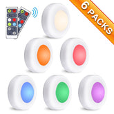 6 LED-Schrankleuchten mit 2 Fernbedienungen, 4000 K Nachtlichter für Küche, Schrank, Schlafzimmer, Flur