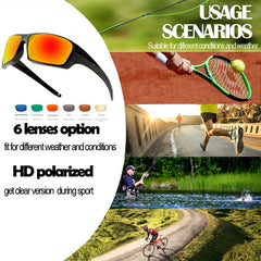 Polarisierte Wandersonnenbrille – Camouflage-Rahmen in Schwarz, UV400-Schutz, Sport- und Campingbrille, Kletterbrille