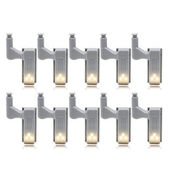10pcs LED Smart Touch Induction Cabinet Lights - Hinge Sensor Night Lights for Closet, Wardrobe, Cupboard