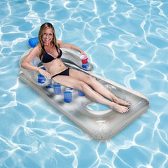 Aufblasbare Schwimmreihe, Sommer-Wasserhängematte aus PVC – Schwimmliege für den Pool für Strand und Wassersport