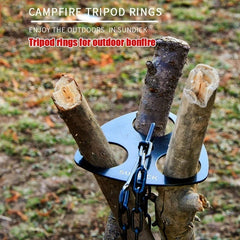 Adjustable Camping Grill Set: Picnic Cooking Pot, Outdoor Barbecue Tripod, Hanging Rack, and Pot