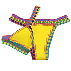 Wendbares handgefertigtes Strick-Bikini-Set für Damen – Sexy Bademode mit niedriger Taille