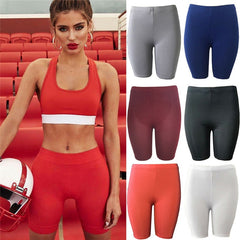 Schnelltrocknende Fitness-Bike-Shorts mit hoher Taille für Damen - Schwarz, Rot, Grau