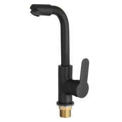 Schwarz matt 360 Grad drehbarer Küchen- und Badezimmerwaschtisch-Wasserhahn - Mischbatterie für Heiß-/Kaltwasser