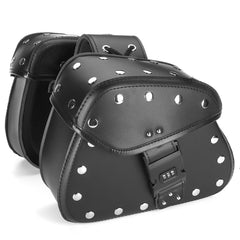 Motorrad-Satteltaschen aus PU-Leder, schwarz, Passwortschloss, universelle Passform, seitliche Aufbewahrung, 1 Paar