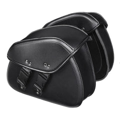 Schwarze Motorrad-Satteltaschen aus PU-Leder – universelle Passform, Fahrertaschen, Motorradgepäck