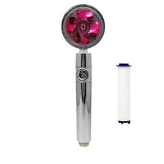 Water-Saving High Pressure Anion Aluminum Shower Head with Filter - Blue/Red/Silver