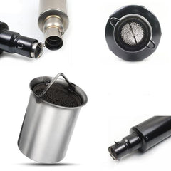 Universal 51mm Motorcycle Exhaust Pipe Silencer Muffler with Removable Baffle