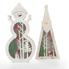 Hölzerne LED-Weihnachtsbeleuchtung Display Ornament für Haus Tischdekorationen - Festival Dekor