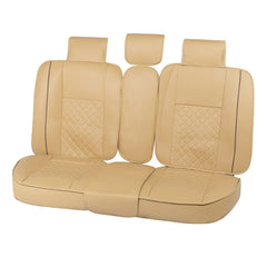 5PCS Universal Waterproof PU Leather Car Seat Covers Full Set - Easy Install, Front & Rear Split Bench for Auto, Truck, SUV, Van