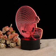 Bunter Rugby-Hut 3D Touch Control USB LED Schreibtischlampe Nachtlicht