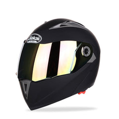 Flip-Up Motorcycle Helmet with Double Plating Lens, Anti-Fog, All-Season for Men, Electric Bike Compatible