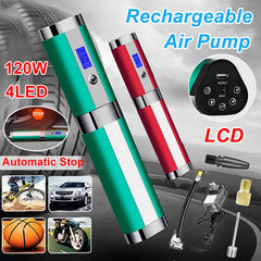 120 W kabellose Luftreifenpumpe – 35 l/min LED-USB-Kompressor, digitaler Inflator für Motorrad, Fahrrad, Auto