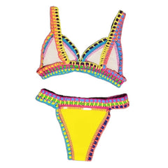 Wendbares handgefertigtes Strick-Bikini-Set für Damen – Sexy Bademode mit niedriger Taille