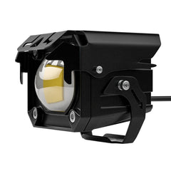 2Pcs Motorcycle LED Hi/Lo Beam Strobe Fog Lights - Double Colors, Aluminum Alloy, Safety Driving Spot Lamps