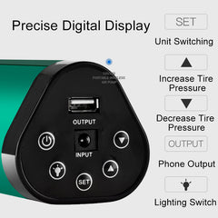 120 W kabellose Luftreifenpumpe – 35 l/min LED-USB-Kompressor, digitaler Inflator für Motorrad, Fahrrad, Auto