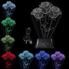 LED 3D Nachtlicht USB - Kreative, energiesparende Nachttischlampe für Zuhause