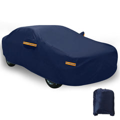 Dunkelblaue, wasserdichte Vollgarage fürs Auto – Schutz vor Sonne, Regen, Hitze, Staub und UV-Strahlung