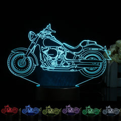 3D-Illusion, Motorrad-LED-Schreibtischlampe – 7 Farbwechsel-Nachtlicht mit Touch-Schalter