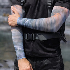 Herren-Set aus Eisseide mit Sonnenschutz und abstraktem Druck für den Außenbereich, Fahrradhandschuhe