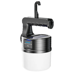 Solar- und USB-wiederaufladbare LED-Campingleuchte – Suchscheinwerfer mit Griff, Nachtmarktstand, Angelbirnenlampe MX-519